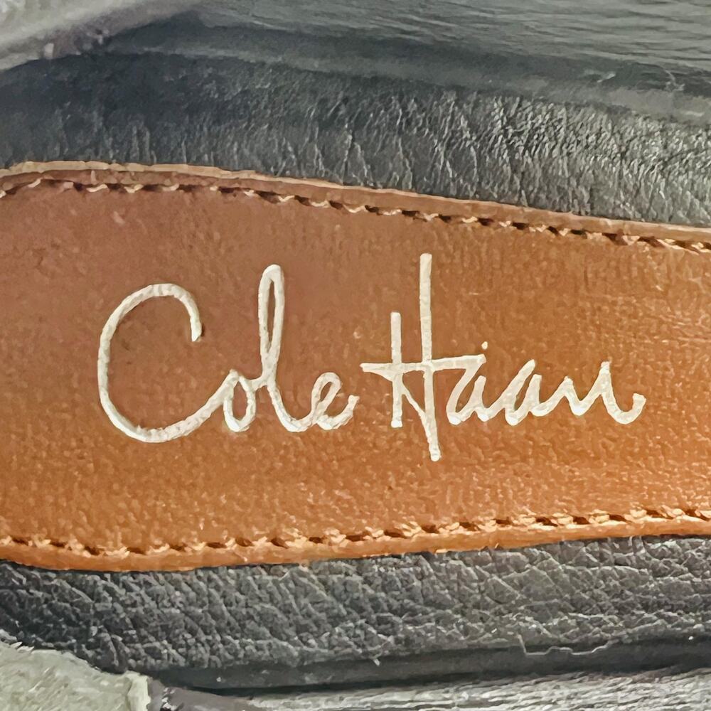 Cole Haan Shoes Womens 7.5 Black Leather Moccasin Flats Buckle Slip On Comfort - Picture 10 of 11